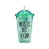 Imagen de Vaso con tapa y sorbito Efecto hielo  450 ml