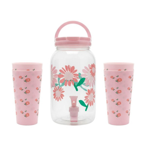 Imagen de Frasco para jugos con canilla y tapa estampado con vasos