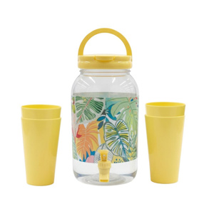 Imagen de Frasco para jugos con canilla y tapa-estampado con vasos-3,8
