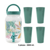 Imagen de Botella Frasco para jugos con canilla y tapa + 4 Vasos