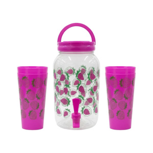 Imagen de Frasco para jugos con canilla y tapa-estampado con vasos-3,8