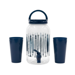 Imagen de Frasco para jugos con canilla y tapa-estampado con vasos-3,8