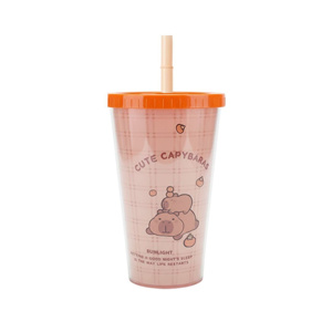Imagen de Vaso con tapa y sorbito   450 ml. 4 diseños