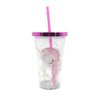 Imagen de Vaso con tapa colores metalizados y sorbito-450 ml. 4 diseño