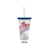 Imagen de Vaso con tapa colores metalizados y sorbito-450 ml. 4 diseño