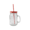 Imagen de Jarro de vidrio con asa-tapa cuadrille y sorbito- 450ml