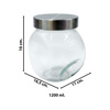 Imagen de Frasco de vidrio transparente con tapa plateada- 1,2 litros