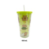 Imagen de Vaso con tapa y sorbito-450ml.- 4 diseños