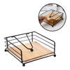 Imagen de Servilletero metal negro mate Base madera con metal