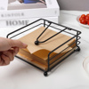 Imagen de Servilletero metal negro mate Base madera con metal