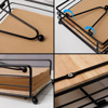 Imagen de Servilletero metal negro mate Base madera con metal