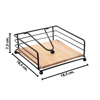 Imagen de Servilletero metal negro mate Base madera con metal