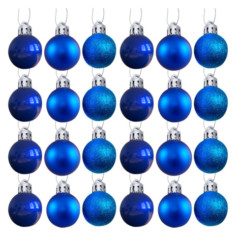 Imagen de Navidad bolas 6cm-caja por 24pc-azules-caja pvc