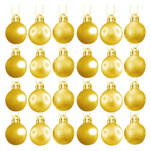 Imagen de Navidad bolas 6cm-caja por 24pc-dorado-caja pvc