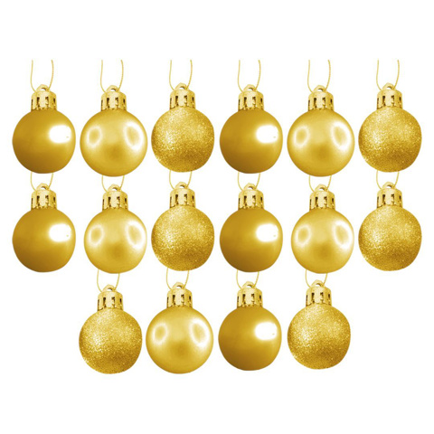 Imagen de Navidad bolas 6cm-caja por 16pc-dorado-caja pvc