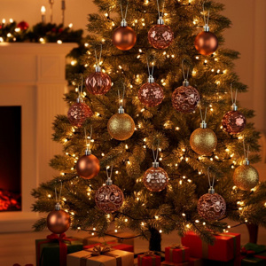 Imagen de Navidad bolas 6cm-caja por 16pc-rosa dorado-caja