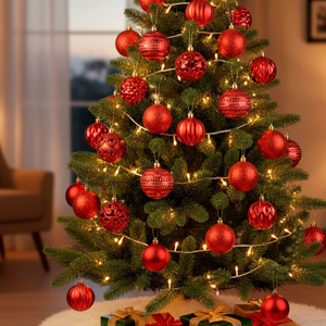 Imagen de Navidad bolas 6cm-caja por 16pc-rojo-caja