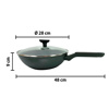 Imagen de Wok Sartén aluminio con tapa de vidrio 28cm.