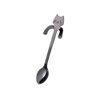Imagen de Cuchara cucharita té o café Diseño gato para colgar en el borde de la taza - Acero Inox