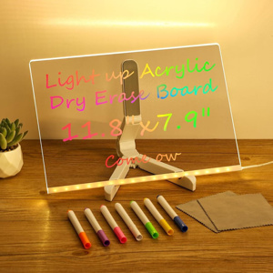 Imagen de Pizarra mágica Acrílico con luz led Usb -Incluye soporte y marcadores