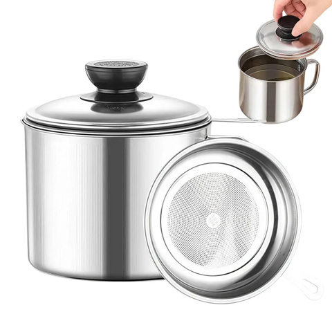 Imagen de Jarra con filtro colador para aceite - Quita residuos de frituras Acero inox