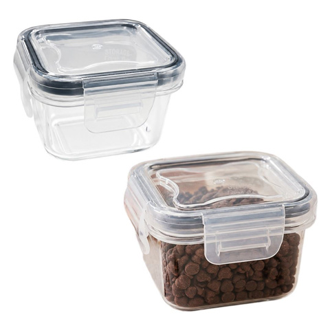 Imagen de Recipiente rectangular 60ml con tapa cierre hermetico