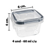 Imagen de Recipientes Set x 4 piezas - Rectangulares de 60ml cada uno  Con tapa hermética