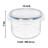 Imagen de Recipientes  Set x 3 piezas - Viandas redondas de 300ml c/u - Con tapa hermética