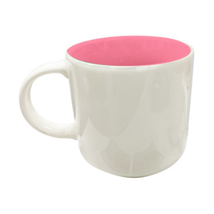 Imagen de Taza ceramica interior color-exterior blanco